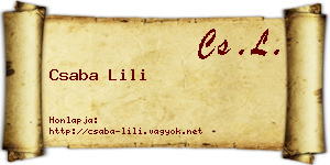Csaba Lili névjegykártya